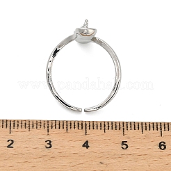 真鍮製フィンガーカップペグリングセッティング  片穴パーツ用  調整可能  プラチナ  17mm&nbsp;KK-L184-57P