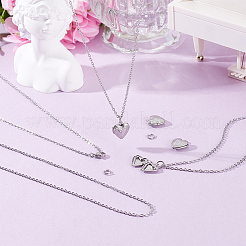 DIY 316 Stainless Steel Locket Pendant Necklaces Making Kits&nbsp;NJEW-HY0001-04B