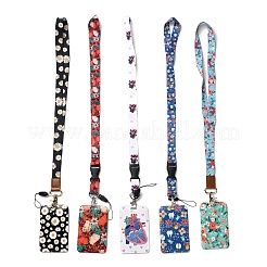 Polyester Neck Strap Lanyard with Plastic Rectangle Name Card Holders&nbsp;AJEW-XCP0002-33