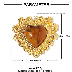 304 Stainless Steel Resin Pendants&nbsp;STAS-OY008-99G