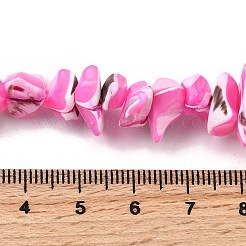 天然トロチッドシェル/トロカスシェルビーズ連売り  染め  ナゲット  ショッキングピンク  5~22x7~15x3~8mm  穴：1.2mm  約65~70個/連  14.69~15.35''（37.3~39センチメートル）&nbsp;SHEL-B003-02E