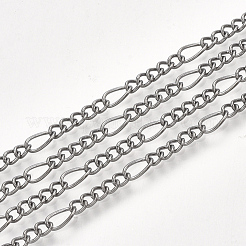 Brass Coated Iron Figaro Chain Necklace Making&nbsp;MAK-T006-03B