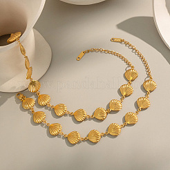Stainless Steel Shell Link Chain Necklaces & Bracelets Sets for Women&nbsp;VK3327-3