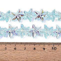 Electroplate Transparent Glass Beads Strands&nbsp;EGLA-Q136-01A-08