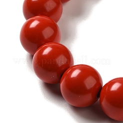 10mm Round Cinnabar Mala Beaded Stretch Bracelets&nbsp;BJEW-B080-25A