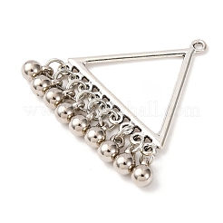 合金のチベット風チャーム  丸いビーズチャーム付きの三角形  アンティークシルバー  40x36x5mm  穴：1.8mm&nbsp;FIND-G098-02AS