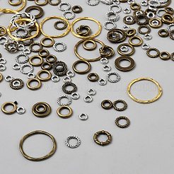 100g チベット風亜鉛合金リンキングリング  リング形状  ミックスカラー  6~23.5x6~24x1~2mm  内径：3~20mm&nbsp;FIND-WH20032-121