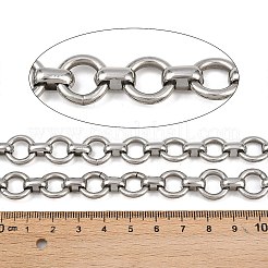 304ステンレススチールリングリンクチェーン  溶接されていない  スプールで  ステンレス鋼色  13x2.5mm&nbsp;CHS-G044-01P