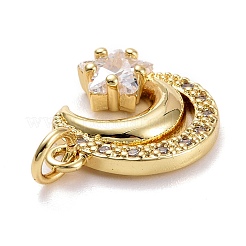 Brass Micro Pave Clear Cubic Zirconia Pendants&nbsp;ZIRC-E165-04G