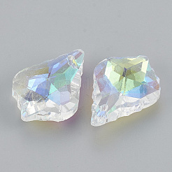 Plated Faceted Leaf Glass Beads&nbsp;EGLA-S100-02