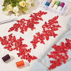 4 Pairs Leaves Polyester Embroidery Ornaments Accessories&nbsp;DIY-GF0013-66
