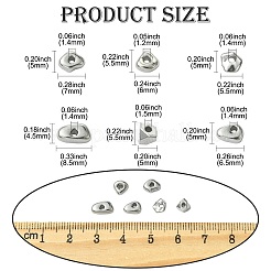 36個 6スタイル 304ステンレススチールビーズ  ナゲット  ステンレス鋼色  5.5~8.5x3.5~6x2~4mm  穴：1.2~1.5mm  6個/スタイル&nbsp;STAS-CJ0002-90
