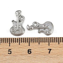 304ステンレススチールチャーム  ギターチャーム  変色防止  ステンレス鋼色  13.5x7.5x1.5mm  穴：1.2mm&nbsp;X-STAS-F317-06P