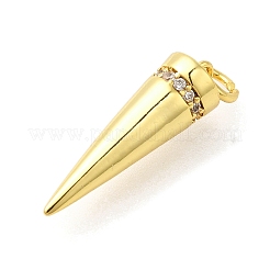 Rack Plating Brass Micro Pave Cubic Zirconia Pendants&nbsp;KK-S396-74G