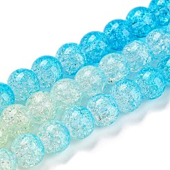 Spray Painted Crackle Glass Beads Strands&nbsp;DGLA-C002-6mm-10