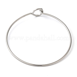 変色しない304ステンレススチールトルクバングル  ステンレス鋼色  内径：2-1/2インチ（6.3cm）  1.8mm&nbsp;BJEW-I317-01P