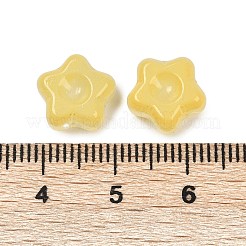 透明ガラスビーズ  スター  焼き付け塗料  ゴールド  10.5x11x5mm  穴：1mm&nbsp;DGLA-E004-12F