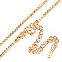 女性用真鍮ボールチェーンネックレス  18KGP本金メッキ  17.24インチ（43.8cm）&nbsp;NJEW-U011-12G