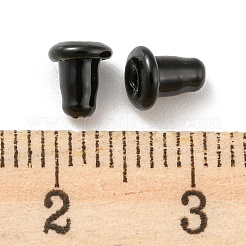 焼付塗装 304 ステンレス鋼 ゴム製内筒付 ピアスキャッチ  ピアスバックキャッチ  ブラック  5.5x5x5mm  穴：0.8mm&nbsp;STAS-Q310-10