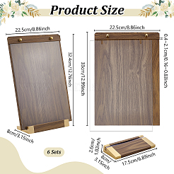 6Pcs Rectangle Walnut Wood Table Card Holder&nbsp;AJEW-TW0001-07