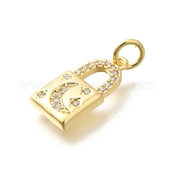 Rack Plating Brass Micro Pave Cubic Zirconia Pendants&nbsp;KK-M296-18G