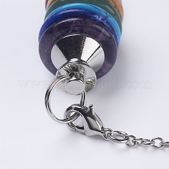 Chakra Natural/Synthetic Mixed Stone Coil Dowsing Pendulums&nbsp;G-E436-01