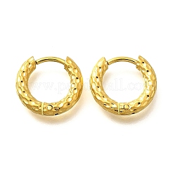 女性用304ステンレスフープピアス  イオンプレーティング（ip）  リング  14KGP本金メッキ  13x2.5mm&nbsp;EJEW-M068-12C-G