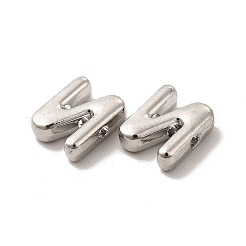 合金ビーズ  長持ちメッキ  カドミウムフリー＆鉛フリー  文字L  文字.n  14x12x4.5mm  穴：2mm&nbsp;PALLOY-E024-28N-P
