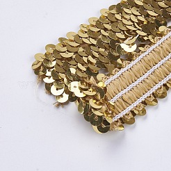 プラスチックpaillette弾性ビーズ  スパンコールビーズ  装飾アクセサリー  フラットラウンド  ゴールド  25x1.5mm&nbsp;LS-PVC-WH001-B01-25mm