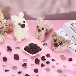 6 スタイル 三角形 PS プラスチック グースダウン クラフト 安全鼻付き  人形作り用品  プラスチックワッシャー付き  サドルブラウン  15.5~20mm&nbsp;FIND-PH0027-33B