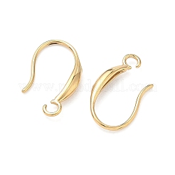 304ステンレススチールピアスフック  イオンプレーティング（ip）  カン付き  18KGP本金メッキ  19mm  穴：2mm  ピン：1mm&nbsp;STAS-Z178-19G