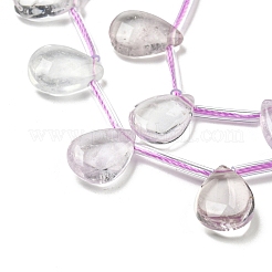 天然石アメジストビーズ連売り  ティアドロップ  トップ掘削  13.5x10x4mm  穴：1.2mm  約24個/連  15.47''（39.3センチメートル）&nbsp;G-Q183-B03-01C
