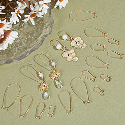 40Pcs 4 Styles Brass Hoop Earring Findings&nbsp;FIND-BBC0003-29
