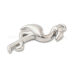 真鍮チャーム  フラミンゴチャーム  プラチナ  18x9x2.5mm  穴：1.2mm&nbsp;LS-KK-I380-11P