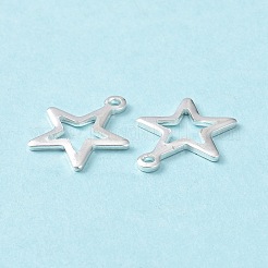 304ステンレススチールチャーム  スター  銀  14.5x12.5x1mm  穴：1.2~1.4mm&nbsp;STAS-L234-095S