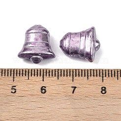チェコ産プレスガラスビーズ  鐘  パープル  13.5x13x6.5mm  穴：0.9mm  約80個/袋&nbsp;GLAA-I061-35
