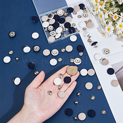 36Pcs 3 Colors Flat Round Cloth Cap Nail Buttons&nbsp;BUTT-CY0001-34