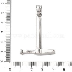 304ステンレスペンダント  ハンマーチャーム  ステンレス鋼色  44.5x33x6.5mm  穴：6.5x4.5mm&nbsp;LS-STAS-P443-01P