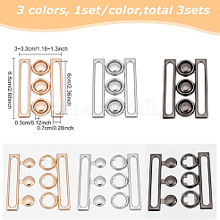 3Sets 3 Colors Zinc Alloy Side Release Buckles&nbsp;FIND-BC0002-44