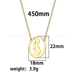 母の日 304ステンレススチール製 妊婦用ペンダントネックレス（女性用）  18KGP本金メッキ  17.72インチ（45cm）&nbsp;KE6732-1