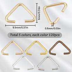 600Pcs 5 Colors Iron Triangle Rings&nbsp;IFIN-SC0001-55