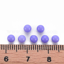 不透明なアクリルビーズ  穴がない  ラウンド  ミディアムスレートブルー  4mm  約1400個/50g&nbsp;X-MACR-S373-62A-02