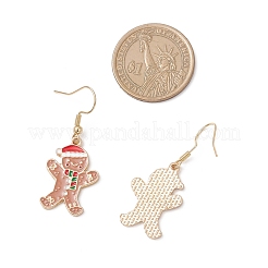 Christmas Alloy Enamel Gingerbread Man Pendant Necklace & Dangle Earrings Sets&nbsp;SJEW-JS01343