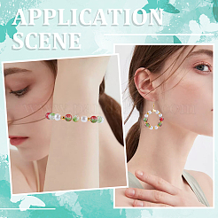 3 Strands Two-Tone Crackle Baking Paint Transparent Glass Beads Strands&nbsp;CCG-SP0001-01A