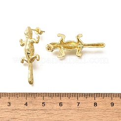真鍮製スタンドピアス  ヤモリ  18KGP本金メッキ  35x14.5mm&nbsp;EJEW-B118-02G