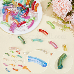 65Pcs 13 Colors UV Plating Transparent Rainbow Iridescent Acrylic Beads&nbsp;OACR-PA0002-11