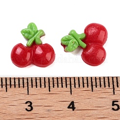 蓄光樹脂デコデンカボション  暗闇で光る果物  チェリー  10.5x10.5x3mm&nbsp;RESI-K036-29G