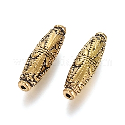 チベット風合金ビーズ  ライス  アンティーク黄金  23.5x7mm  穴：1.4mm&nbsp;TIBEB-L004-085AG