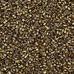 ガラス竹ビーズ  メタリックカラー  ゴールデンロッド  2.5~3x2mm  穴：0.9mm  約15000個/ポンド&nbsp;SEED-S032-12A-222