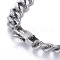 Tarnish Resistant Religion 304 Stainless Steel Cuban Link Chain Bracelets&nbsp;LS-BJEW-P263-H01-P